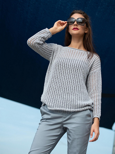 Pullover im Lochmuster