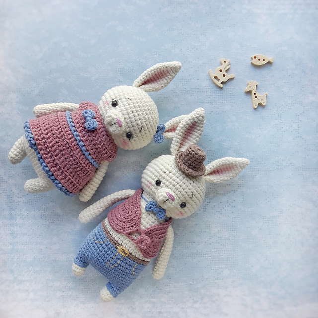 Cute Bunny Couple Amigurumi