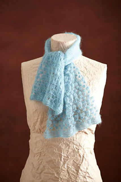 Hazy Blue Lace Scarf