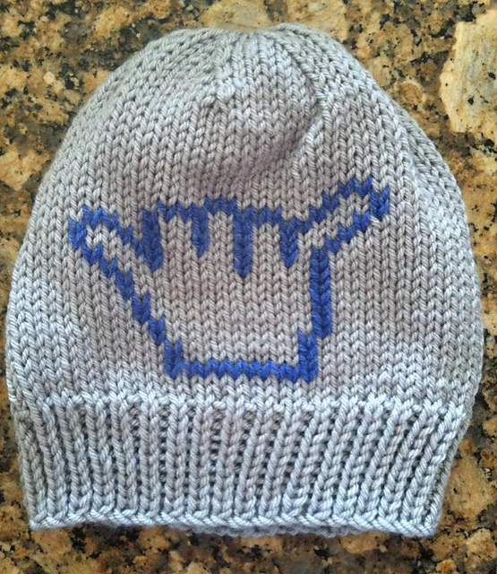 Shaka Knit Chart (Hang loose!)