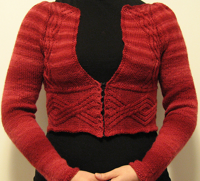Short Cabled Cardigan
