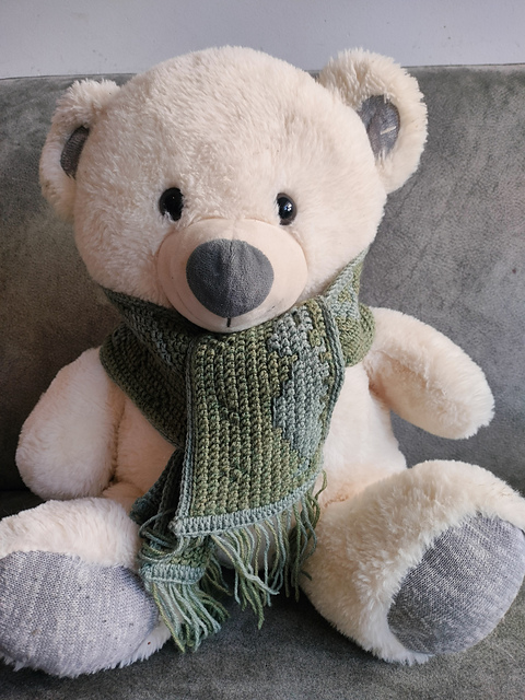 Rawr Dino Scarf mosaic overlay crochet