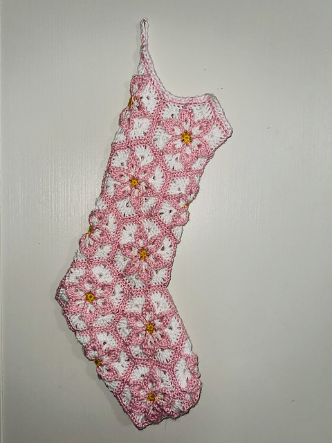Ravelry: Cherry Blossom Christmas Stocking pattern by Hand Hooked Designs