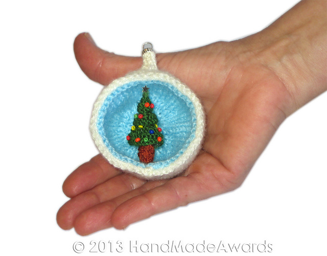 CROCHET Christmas Diorama Ball TREE Ornament