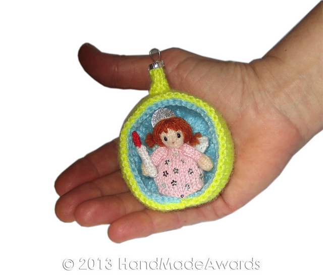 CROCHET Christmas ANGEL Diorama Ball Ornament