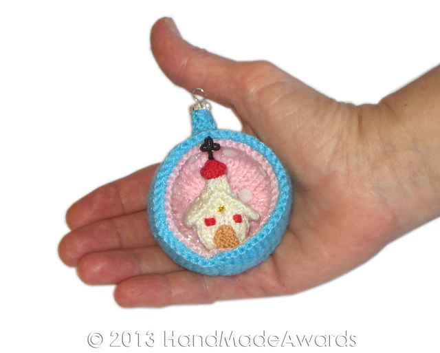 CROCHET Christmas CHURCH Diorama Ball Ornament