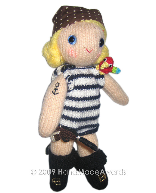 Pirate girly doll with Parrot