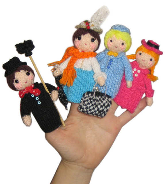 Ravelry: CROCHET Mary Poppins Finger Puppets pattern by Loly Fuertes