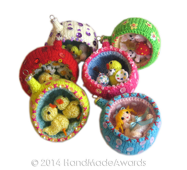 Easter Diorama Ball little DOLL Ornament