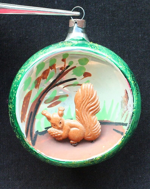 Christmas Diorama Ball SQUIRREL Ornament