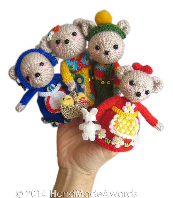 Family Bear Finger Puppets