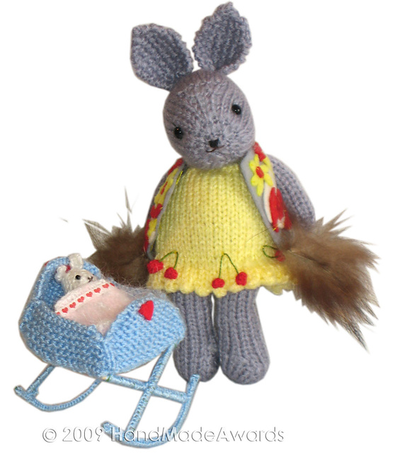 Mummy Bunny with Baby and Cradle