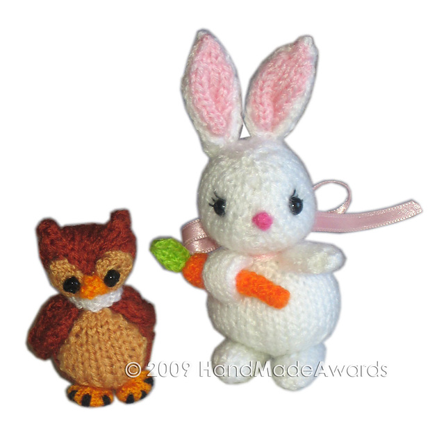 Sweet Bunny with Carrot and Owl