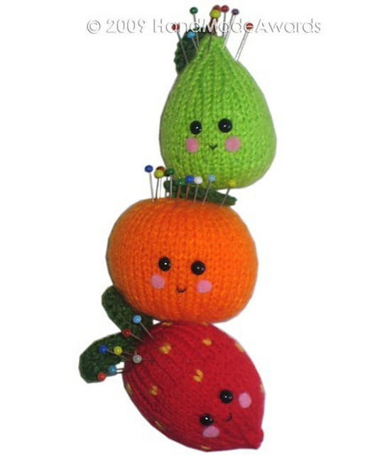 Orange, Pear and Strawberry Pincushion Crochet 