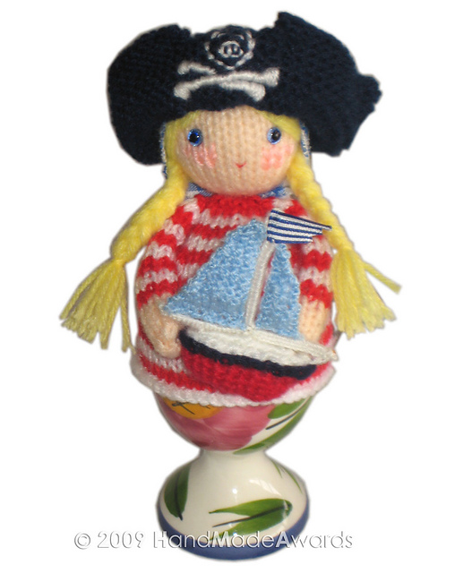 Sweet PIRATE with BOAT Egg Cosy