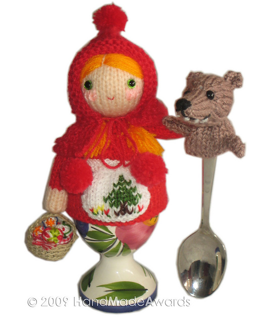 Little RED RIDING HOOD with WOLF Egg Cosy