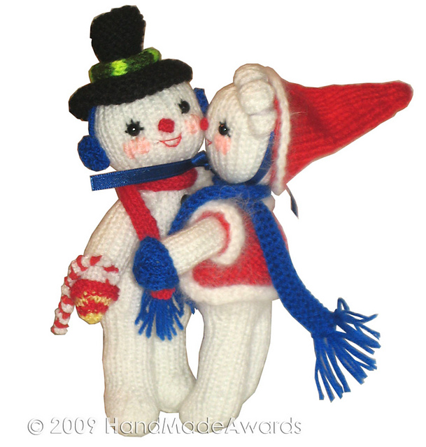 Mr and Mrs Snowman are singing Christmas Carol 