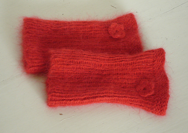 Angora wrist warmers