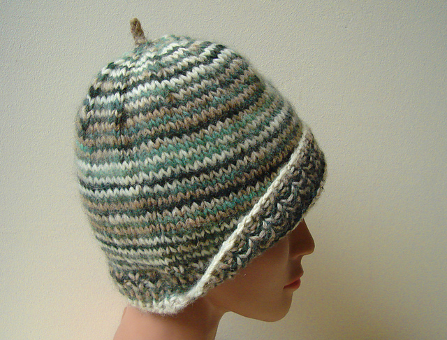 Striped woolen beanie
