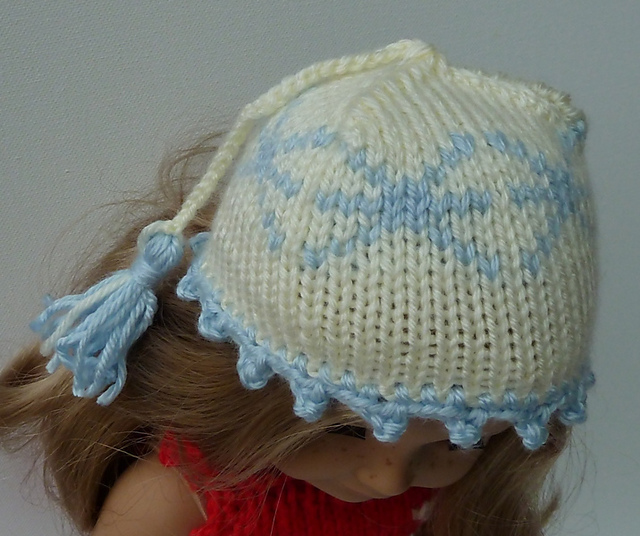 Snowflake Hat For A Doll