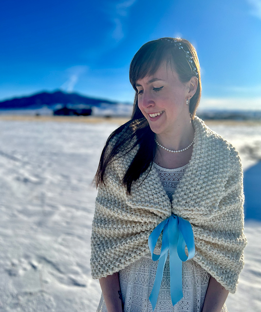 Something Knitted, Something Blue Wedding Wrap