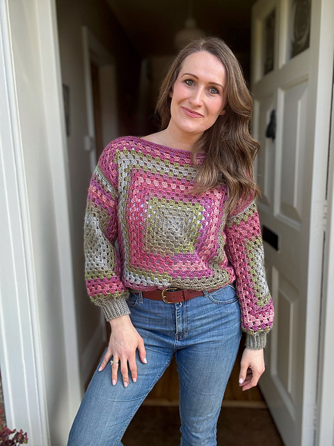 Rainbow Granny Square Sweater