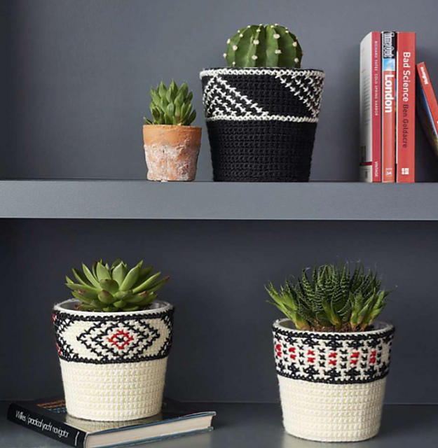 Cross Stitch Pot Covers