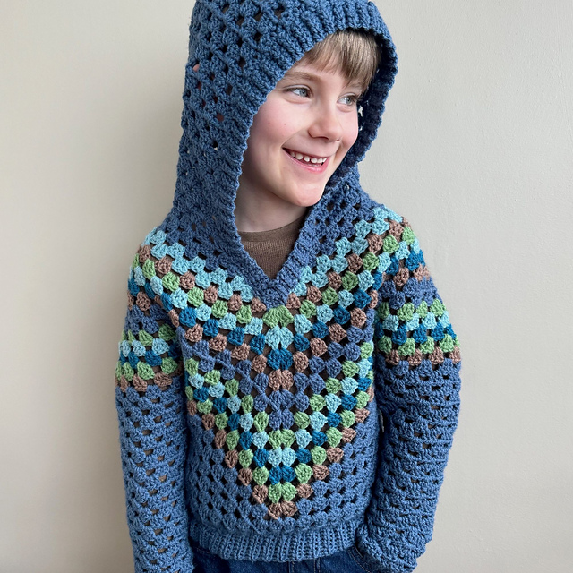 Granny Adult Hoodie Pattern Chill Out Granny Square Hooded Jacket