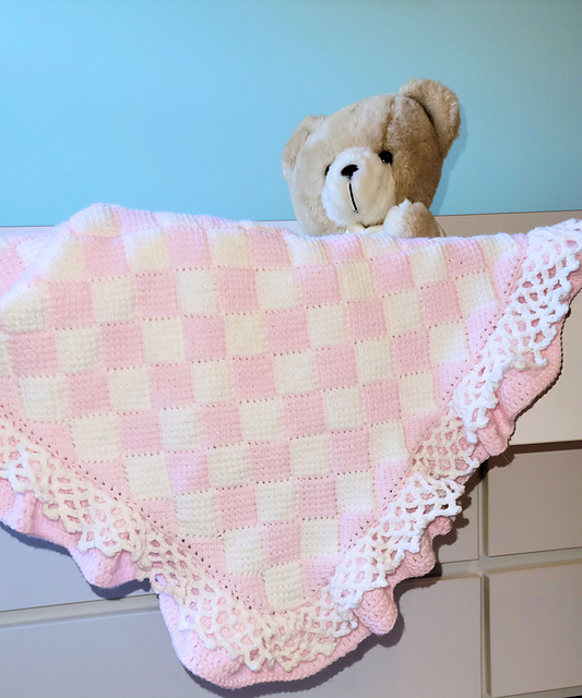 Entrelac Baby Afghan