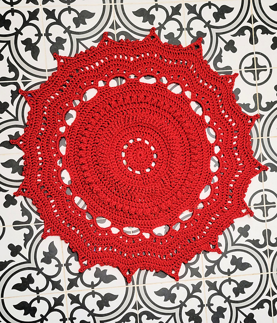 Scarlet Doily Rug