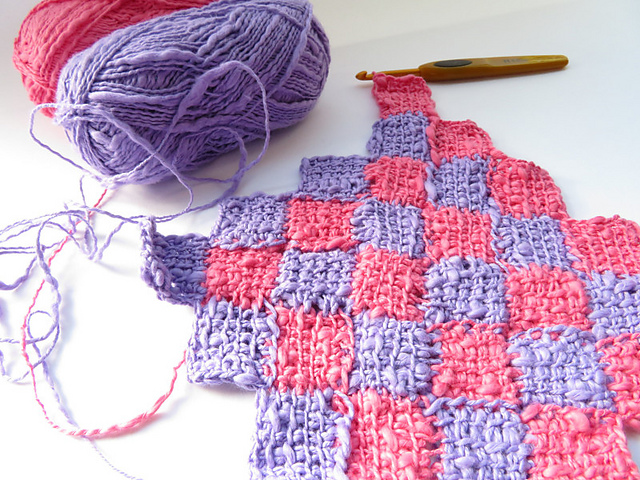 Tunisian Entrelac Patchwork Stitch