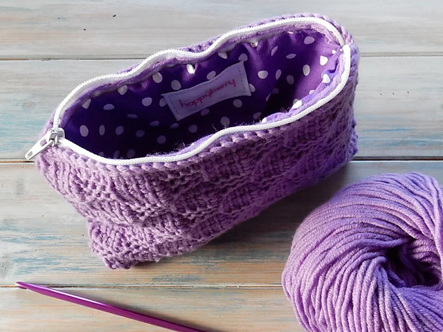 Tunisian Basketweave Zipper Bag