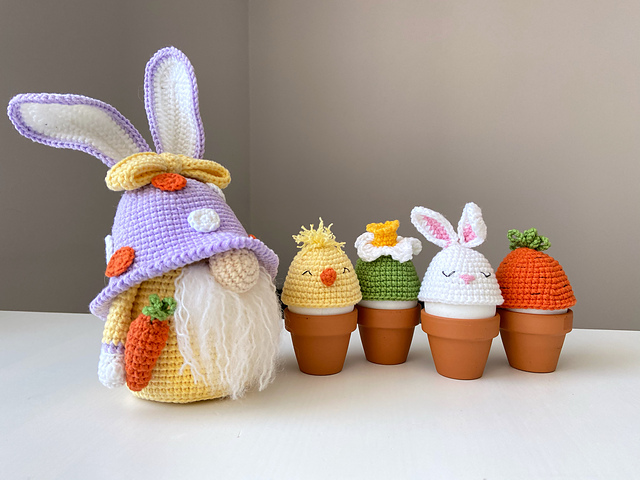 Bunny Gnome with Easter covers