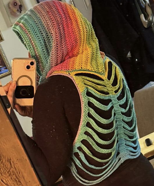 Hooded Skeleton Crop Top
