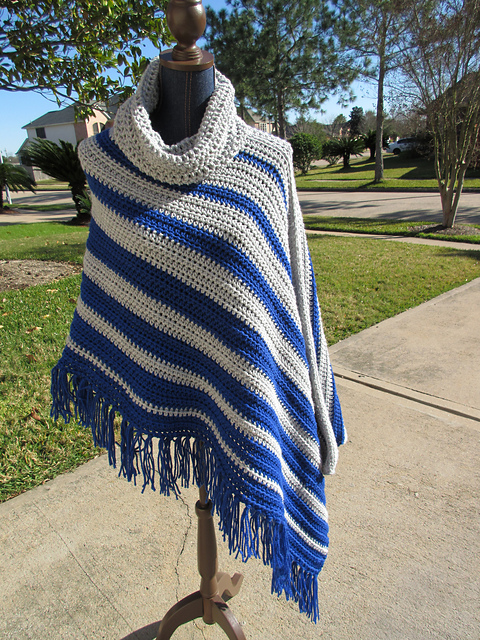 Blue Gray Poncho