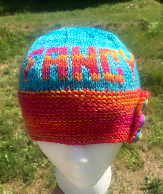 Fancy Image Yarn Button Hat
