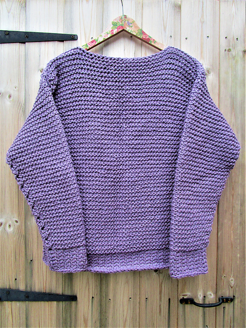 Oversized Tunisian sweater with faux ribbing
