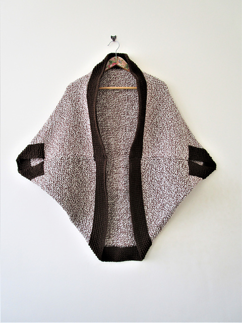 Tunisian Cocoon Shrug  (2 Colour Version)