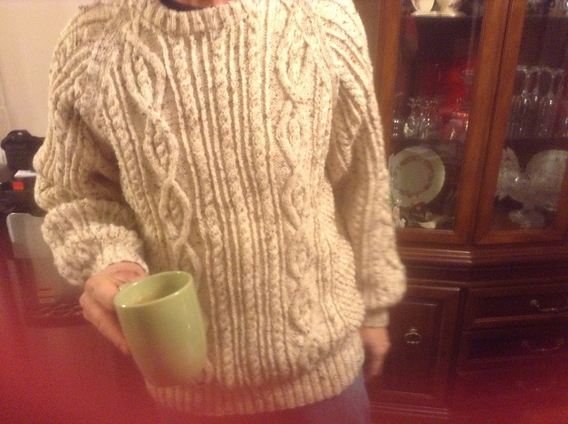 Crew Neck Cabled Sweater