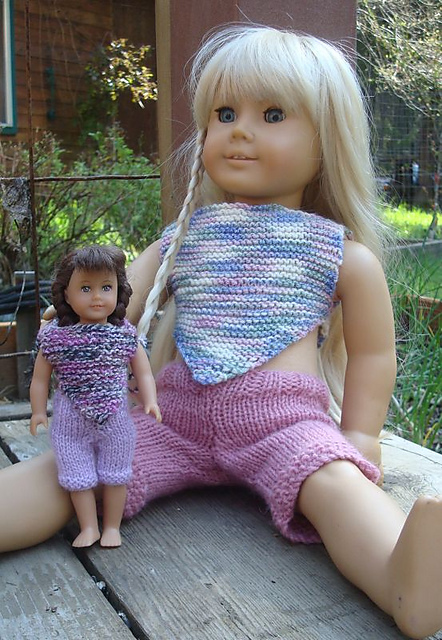 American Girl Doll 6 inch Mini Molly's Cuffed Capris & Diamond Pointed Top