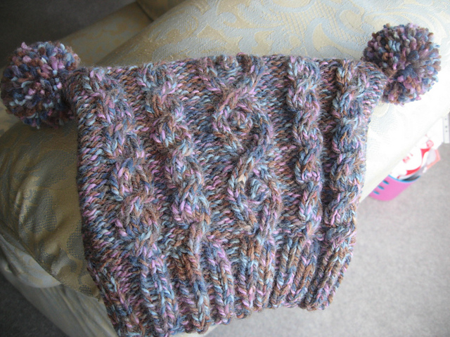 Cabled T-Bag Square Hat