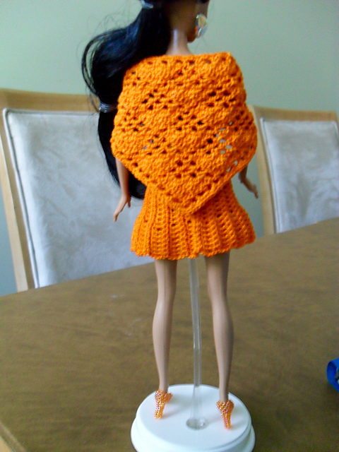 Fashion Doll Orange Shawl