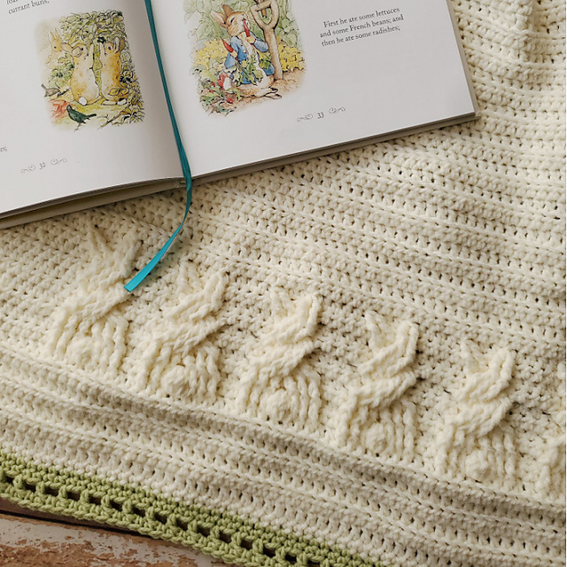 Ravelry Snuggle Bunny Baby Blanket pattern by Heather J Anderson