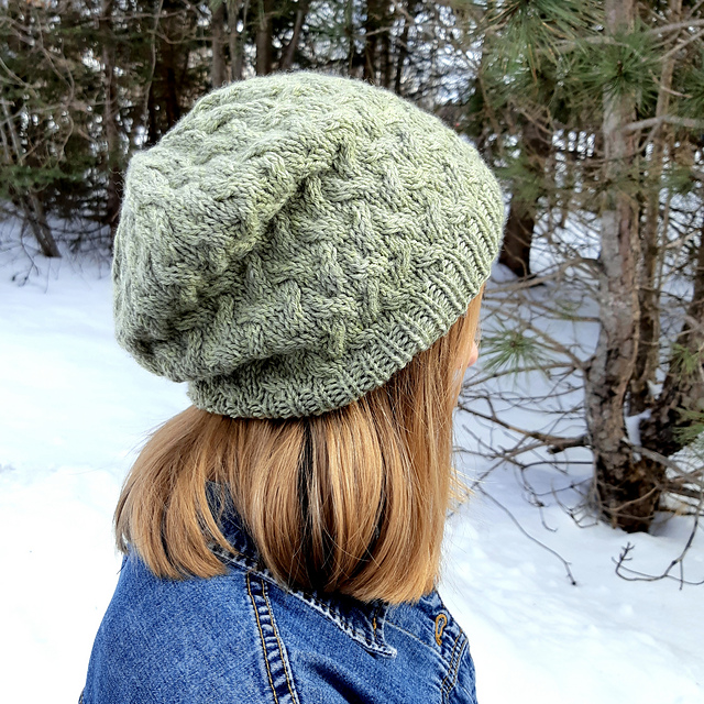 Slouchy Cable Textured Beanie
