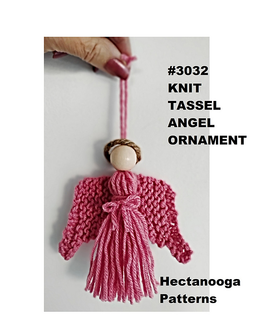 3032 - Knit Tassel Angel Ornament