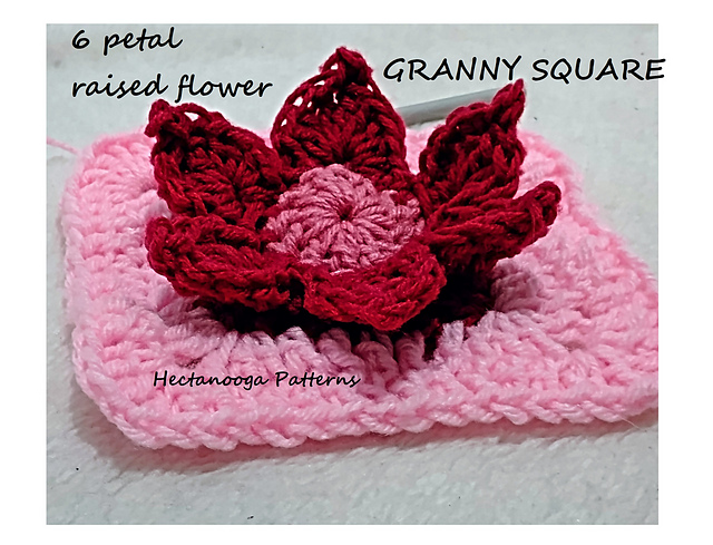 6 PETAL 3D Flower Granny Square