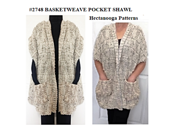 2748 - BASKETWEAVE pocket shawl