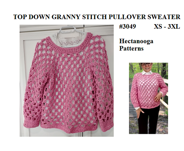 3049 TOP DOWN granny pullover