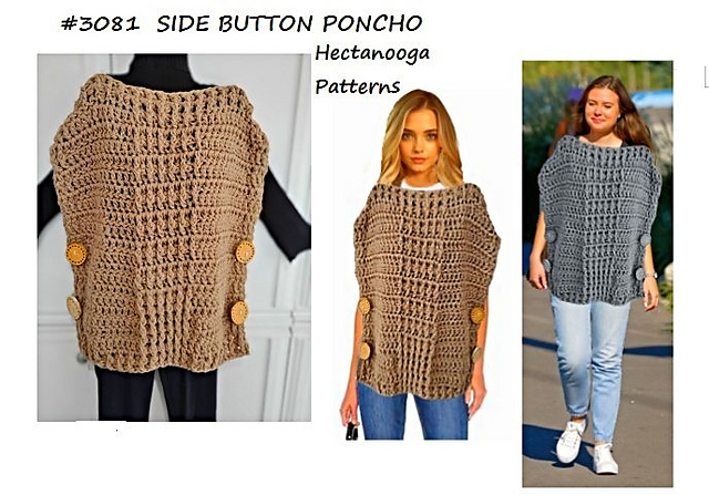 3071 - SIDE BUTTON PONCHO