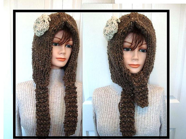 508 Pixie Hood Hat with ties